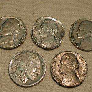 Lot of 5 Nickel Errors Die Cracks-Planchet issues