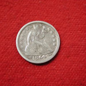 1854 U.S Liberty Seated Dime With arrows Very Fine