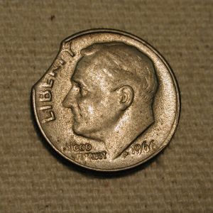 U.S 1966 Coin Error  W/ Clipped Planchet