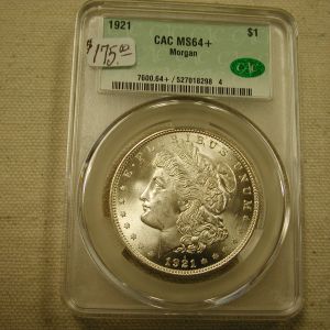 1921 Morgan Dollar CAC MS64+ Bright and Lusterous