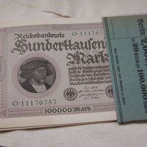 1923 Weimer Republic 2,000,000 Mark Bank Pack Crisp Uncirculated Consecutive