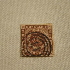 1851 Denmark Stamp #2a fancy cancel