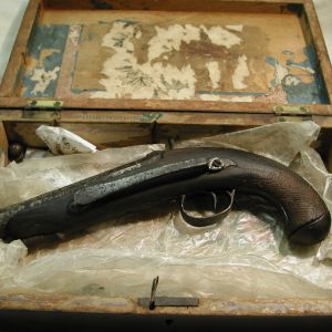 Black Powder 1853 Flint Lock Pirate Pistol 25cm long 17Cal Octagon Barrel