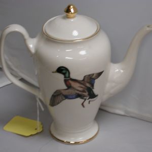 Delano Studio Water Fowl Duck Coffee Pot  Dennis Puleston hand painted