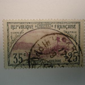 FRANCE #B7 35c + 25c Semi Postal, Used, very light hinged,