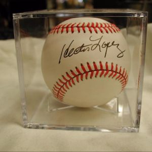 Hector Lopez Autographed Baseball in presentation case