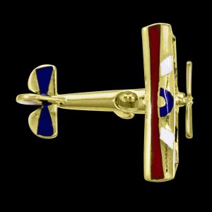 Malcolm Morley 18KT limited edition Bi-Plane Cufflinks enameled