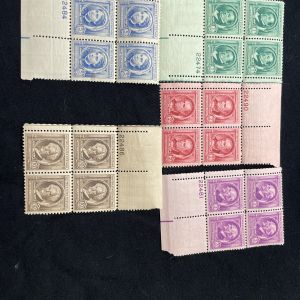 U.S No. 859-863 N.H Famous American Plate Blocks