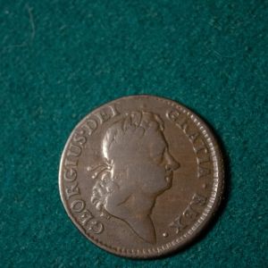 1723/2 Over Hibernia Half Penny 3 Over 2 Variety Fine