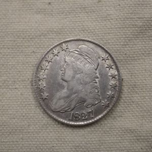 1827-Sqz U.S Capped Bust Half Dollar Rotated-Die Extra Fine