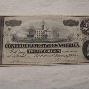 U.S Confederate States of America Richmond 1864 $20 Xtra Fine