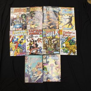 Marvel Comics Fantastic Four, Captain America,The Thing- lot of 10