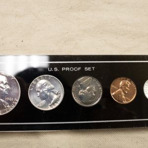 1961 Proof Set Penny Nickel Quarter Half Dollar in holder