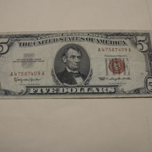 1963 U.S Five Dollar Note Fine