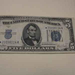 1934-D U.S Five Dollar Star Note Very Fine