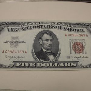 1963 U.S Five Dollar Note Uncirculated