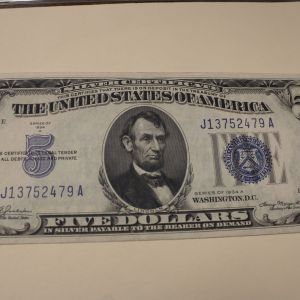 1934 U.S Five Dollar Star Note About Uncirculated