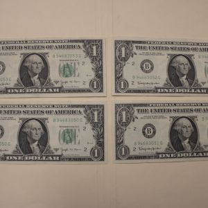 1963 U.S Dollar Lot of 4 Consecutive Notes Washington DC