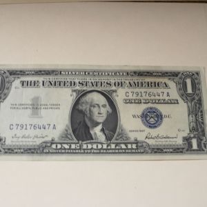 1957 U.S One Dollar Silver Certificate Very Fine