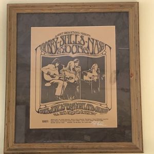 Crosby Stills Nash Young original 1970 Portland Coliseum poster Randy Tuten artist signed