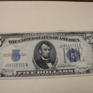 1934-A Five Dollar Silver Certificate Note Uncirculated