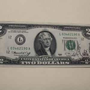 1976 First Day Cancel Two Dollar Note Uncirculated San Francisco