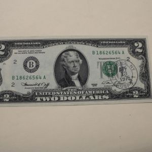 1976 Two Dollar First Day Cancel Uncirculated New York