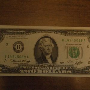 1976 U.S Two Dollar Federal Reserve Note UNC District B New York