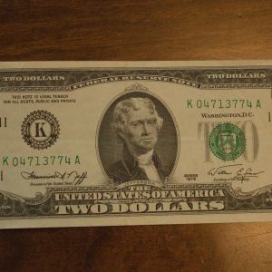 1976 U.S Two Dollar Federal Reserve Note UNC District K Dallas