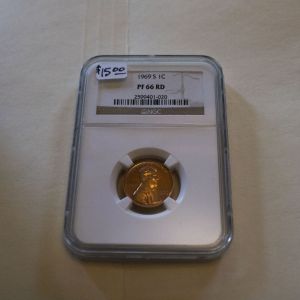 1969 S  Lincon Penny 1C Proof PF NGC 66 Red