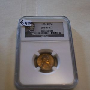 1944-D  Lincoln Penny 1C MS 64 Red NGC