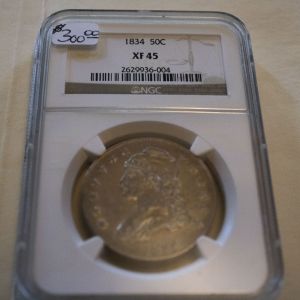 1834 Capped Bust Half Dollar 50C XF45 NGC