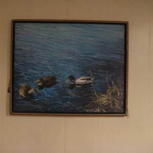 Three Ducks Oil Painting 17 x 21 Long Island Kuzoka artist