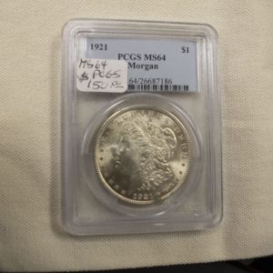 1921 Morgan Silver Dollar MS64 PCGS Certified