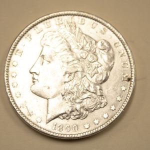 1890 U.S Morgan Silver Dollar About Uncirculated