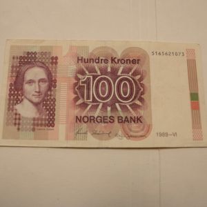 Norway #43- 100 Kroner - 1989 Very Fine