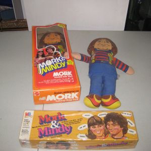 Mork and Mindy Talking Rag Doll Mattel 1279  and Card Game