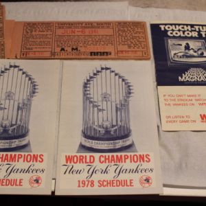 NY Yankees 1978 Schedule lot and NYC interborough Railway 1941 Transfer ticket booklet
