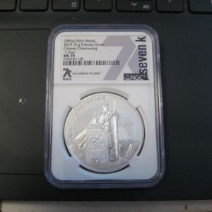 2019 - 1 Oz Silver Official Mint Medal S Korea NGC MS70 7K Chiwoo