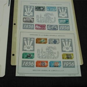 Mexico stamps C229 to C234 Perf and imperf 2 sheets 1856 1956