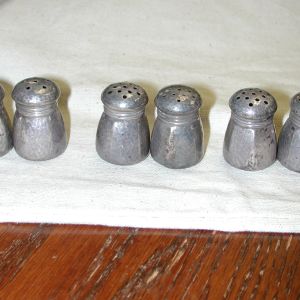 Mini Sterling set of 6 Silver Salt & Pepper 1.5" Tall