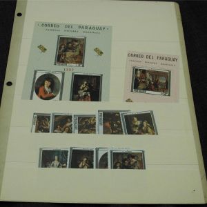 Paraguay #1031-40 with IMPERF Souvenir sheet never hinged