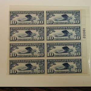 Scott #C10 Lindbergh Spirit of Saint Louis 1926/27 PB of 8 Block #19002