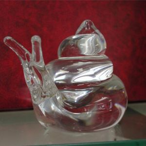 Snail Marcoli Sweden clear Crystal clear swirl Figurine 5" signed numbered B.62