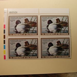 U.S. Duck Stamps Plate Block $12.50 Lesser Scaup US Department of The Interior