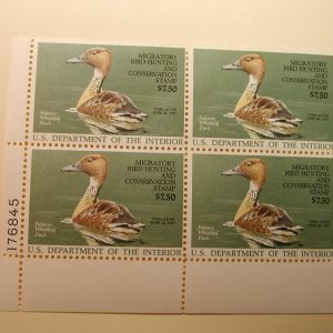 U.S. Duck Stamps Plate Block $7.50 Fulvous Whistling Duck* US Department of The Interior