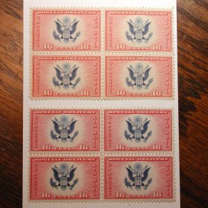 U. S. Scott #CE2 1936 16 Cent Special Delivery Margin Block of Four NH OG – 2...