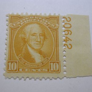 U.S. Stamp Scott #715 10 Cent Washington By Stuart 1932, Plate Single Never H...