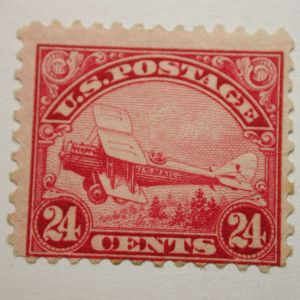 U.S. Stamp Scott #C6, 24 Cent Carmine, Second Regular Airmail Issues of 1923,...