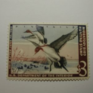 US Department of Interior Scott #RW29 $3 Pintail Drakes 1962, MNH